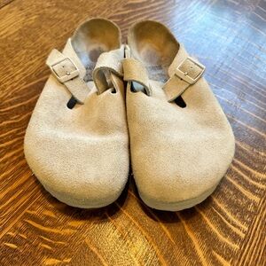 Birkenstock Boston Suede Vintage White